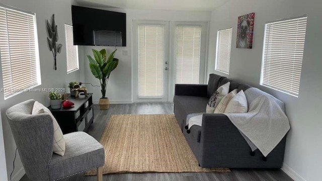 2993 SW 16th Ter, Miami, FL 33145 - living area featuring wood finished floors and baseboards