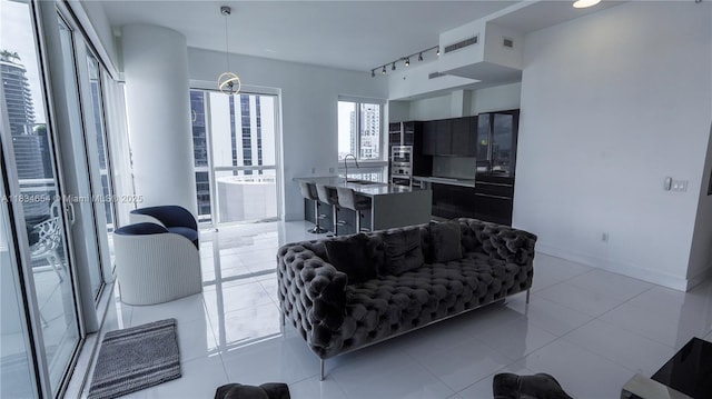 1080 Brickell Ave Unit 4209, Miami, FL 33131 - living area featuring track lighting and light tile patterned flooring