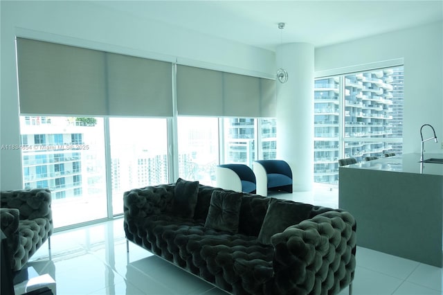 1080 Brickell Ave Unit 4209, Miami, FL 33131 - living area featuring plenty of natural light, tile patterned floors, and a view of city