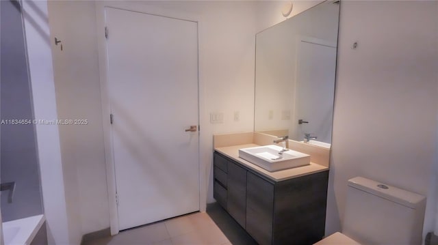 1080 Brickell Ave Unit 4209, Miami, FL 33131 - bathroom with vanity, tile patterned floors, and a bath