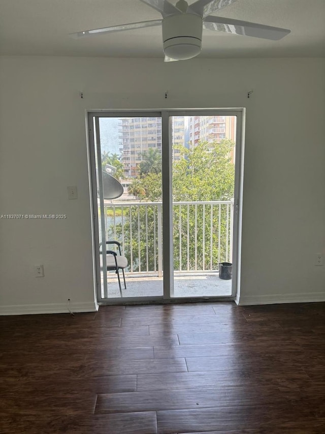 2050 NE 167th St Unit 3-124, North Miami Beach, FL 33162 - unfurnished room with ceiling fan and wood finished floors