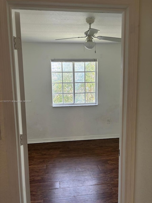 2050 NE 167th St Unit 3-124, North Miami Beach, FL 33162 - spare room featuring dark wood-type flooring, ceiling fan, and a textured ceiling