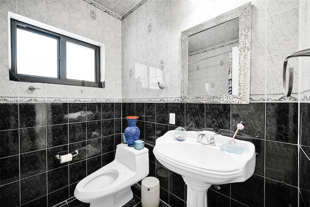 11055 NW 59th Ct, Hialeah, FL 33012 - bathroom with tile walls and toilet