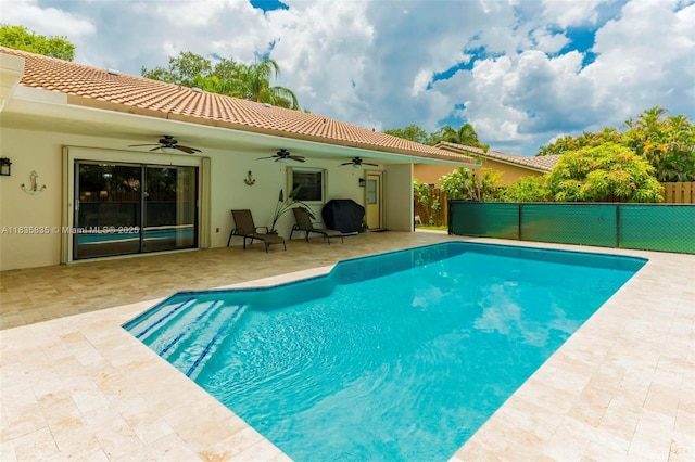 11321 NW 1st Ct, Coral Springs, FL 33071 - view of swimming pool with ceiling fan and a patio