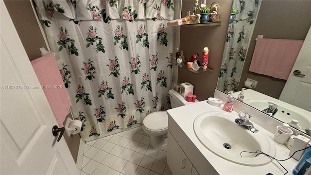 1244 NW 171st Ave, Pembroke Pines, FL 33028 - bathroom with tile patterned floors, vanity, and a shower with shower curtain