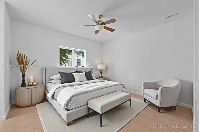 7506 W 20th Ave Unit 206, Hialeah, FL 33016 - bedroom with light tile patterned flooring and ceiling fan