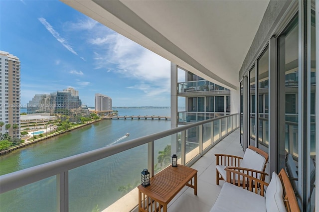 495 Brickell Ave Unit Bay1007, Miami, FL 33131 - balcony featuring a water view and a view of city