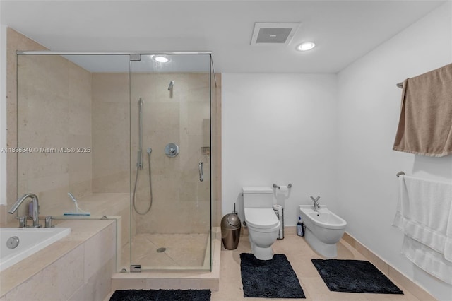 495 Brickell Ave Unit Bay1007, Miami, FL 33131 - full bath featuring a bidet, a garden tub, a stall shower, and recessed lighting