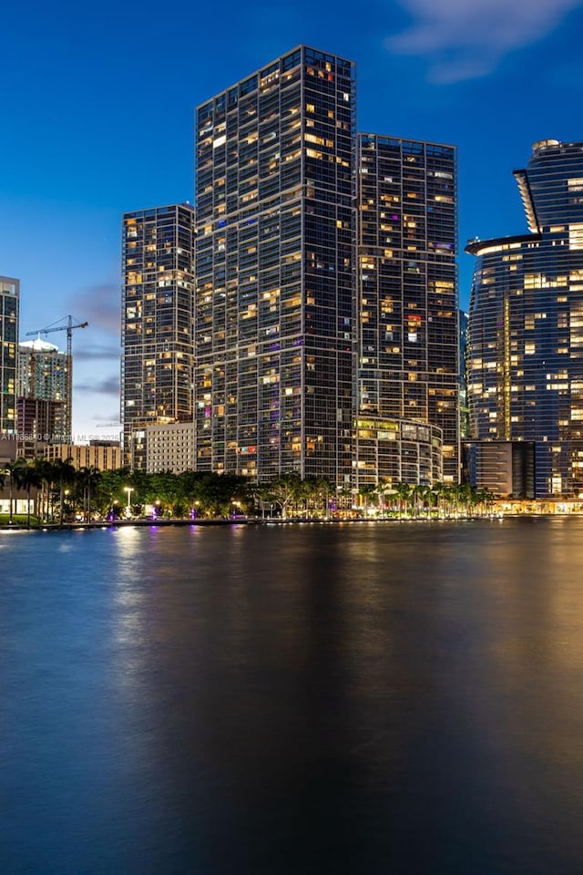 495 Brickell Ave Unit Bay1007, Miami, FL 33131 - view of property with a skyline view and a water view