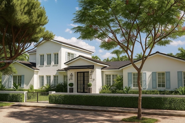 309 NE 99th St, Miami Shores, FL 33138 - view of front facade with a fenced front yard and stucco siding