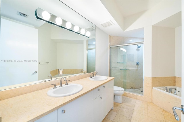 20000 E Country Club Dr Unit Ts02, Aventura, FL 33180 - bathroom with a garden tub, a shower stall, double vanity, and tile patterned flooring