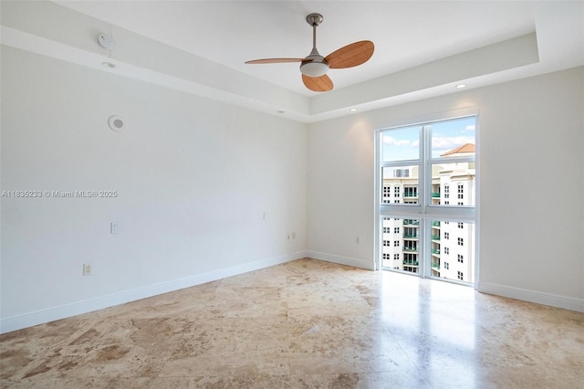 20000 E Country Club Dr Unit Ts02, Aventura, FL 33180 - spare room featuring a ceiling fan and a raised ceiling