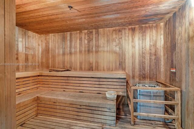 20000 E Country Club Dr Unit Ts02, Aventura, FL 33180 - sauna / steam room with wood ceiling and wooden walls