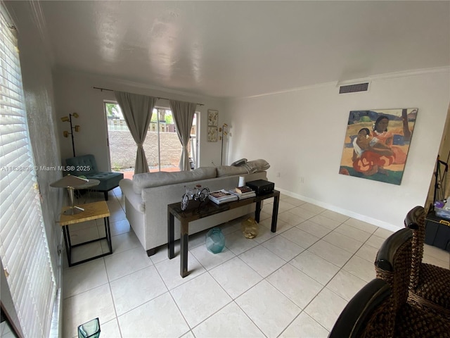 6900 N Kendall Dr Unit A102, Pinecrest, FL 33156 - living room with light tile patterned flooring and crown molding