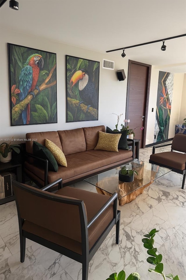 20379 W Country Club Dr Unit 2333, Aventura, FL 33180 - living area featuring track lighting and marble finish flooring