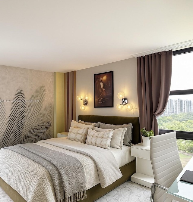 20379 W Country Club Dr Unit 2333, Aventura, FL 33180 - bedroom with light marble finish floors