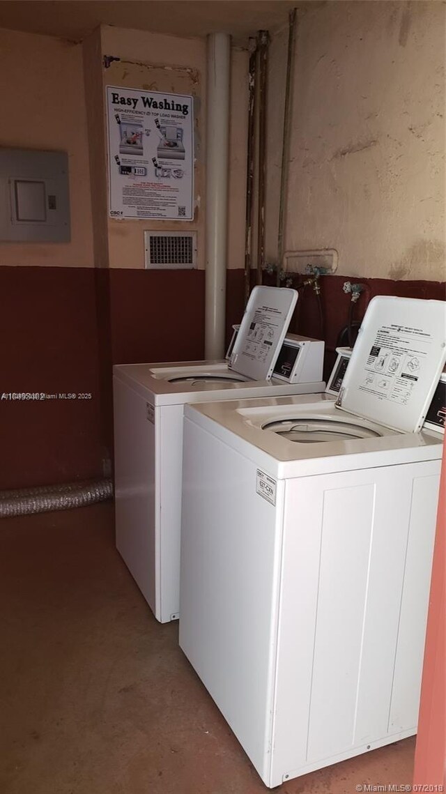 1325 W 68th St Unit 214, Hialeah, FL 33014 - laundry room featuring independent washer and dryer and electric panel