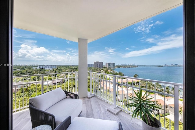 4000 Towerside Ter Unit 1507, Miami, FL 33138 - balcony featuring a water view and a view of city
