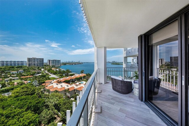4000 Towerside Ter Unit 1507, Miami, FL 33138 - balcony with a water view and a city view