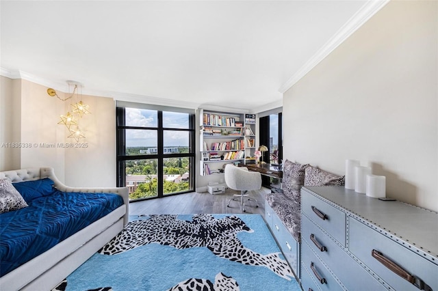 4000 Towerside Ter Unit 1507, Miami, FL 33138 - bedroom with crown molding and wood finished floors