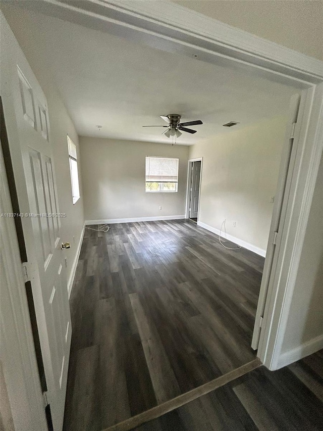 8297 SW 25th Ct Unit 101, Miramar, FL 33025 - unfurnished room with dark wood finished floors and a ceiling fan