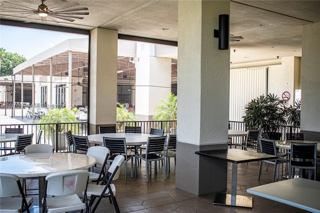 4501 Martinique Way Unit C1, Coconut Creek, FL 33066 - view of patio featuring outdoor dining area and ceiling fan