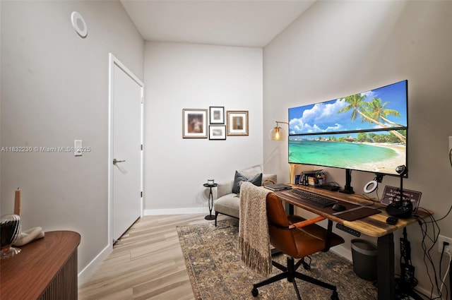 851 NE 1st Ave Unit 2809, Miami, FL 33132 - office area featuring light wood finished floors and baseboards