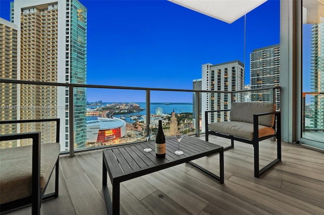 851 NE 1st Ave Unit 2809, Miami, FL 33132 - balcony featuring a view of city and a water view