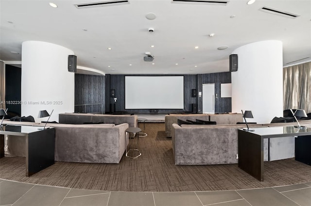 851 NE 1st Ave Unit 2809, Miami, FL 33132 - cinema room with tile patterned floors and recessed lighting