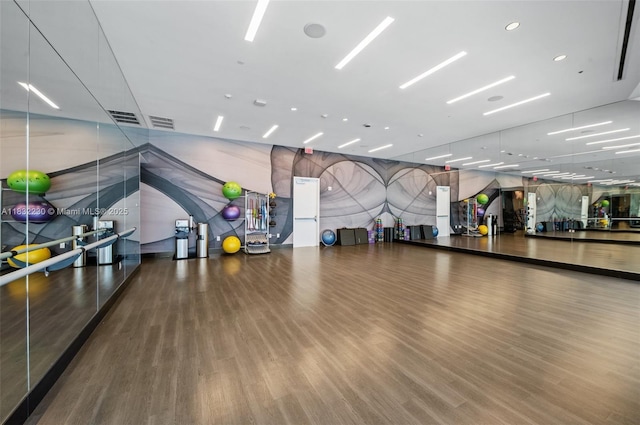 851 NE 1st Ave Unit 2809, Miami, FL 33132 - workout area with wood finished floors