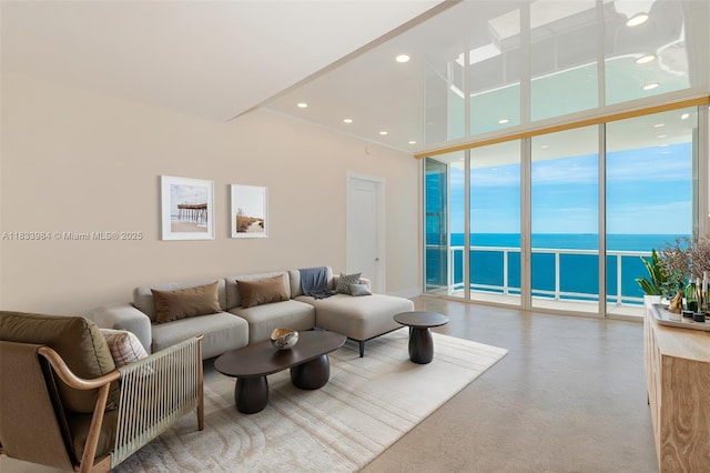 18101 Collins Ave Unit Ph5104, Sunny Isles Beach, FL 33160 - living area featuring floor to ceiling windows and a water view