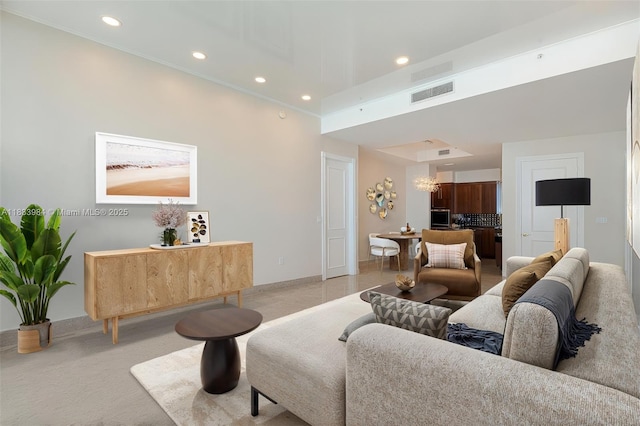 18101 Collins Ave Unit Ph5104, Sunny Isles Beach, FL 33160 - living area featuring recessed lighting and a chandelier