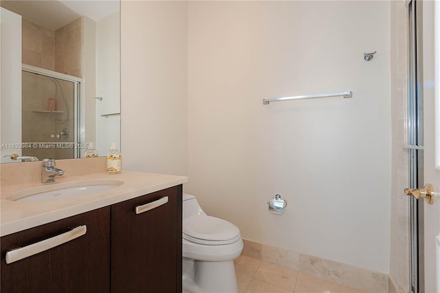 18101 Collins Ave Unit Ph5104, Sunny Isles Beach, FL 33160 - full bathroom with tile patterned flooring, a stall shower, and vanity