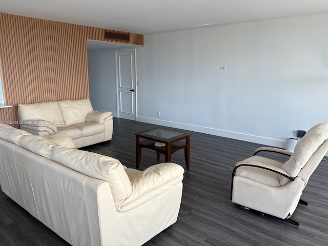 3589 S Ocean Blvd Unit 914, South Palm Beach, FL 33480 - living area with dark wood-style flooring