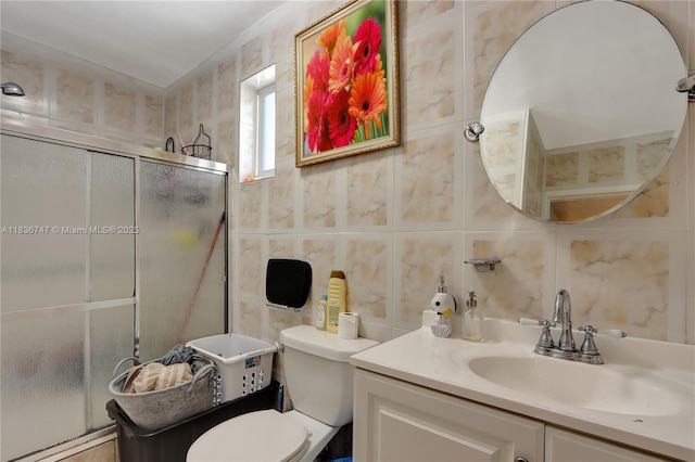 2220 SW 12th St, Miami, FL 33135 - full bath with vanity, a stall shower, and tile walls