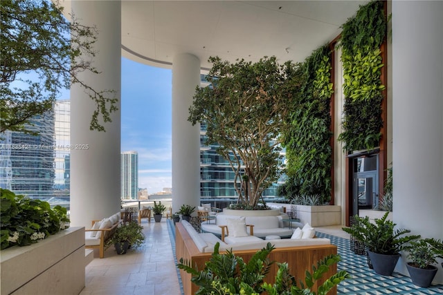 801 S Miami Ave Unit 1210, Miami, FL 33130 - view of patio / terrace with outdoor lounge area and a view of city