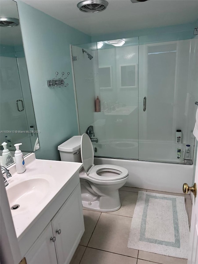 531 N Ocean Blvd Unit 1108, Pompano Beach, FL 33062 - bathroom with vanity, tile patterned flooring, and enclosed tub / shower combo