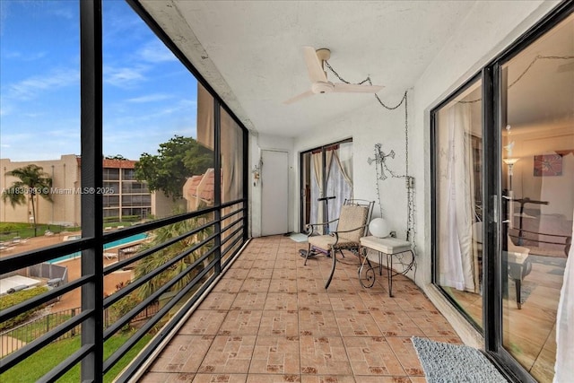 6555 W Broward Blvd Unit 300, Plantation, FL 33317 - sunroom with a ceiling fan