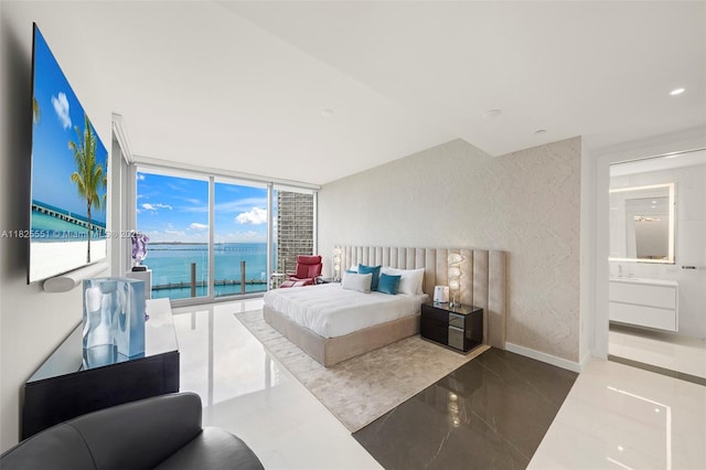 300 Biscayne Boulevard Way Unit 2703, Miami, FL 33131 - bedroom featuring floor to ceiling windows, access to outside, and a textured wall