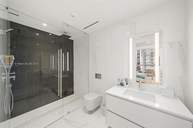 300 Biscayne Boulevard Way Unit 2703, Miami, FL 33131 - full bath with tile walls, vanity, and a stall shower