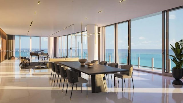 300 Biscayne Boulevard Way Unit 2703, Miami, FL 33131 - dining space featuring expansive windows and a water view