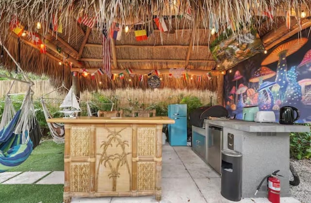 2301 SW 17th Ave, Miami, FL 33145 - view of patio featuring a gazebo and an outdoor kitchen
