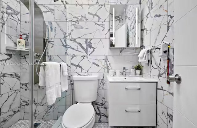 2301 SW 17th Ave, Miami, FL 33145 - full bath with tile walls, vanity, and a stall shower
