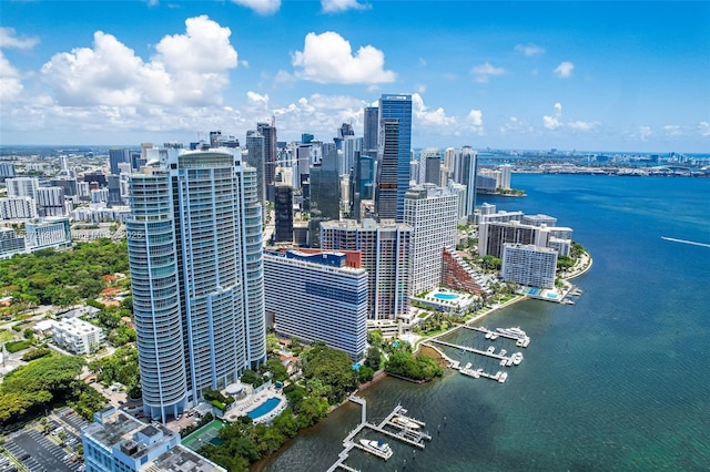 1643 Brickell Ave Unit 1406, Miami, FL 33129 - aerial view of a large body of water and skyline