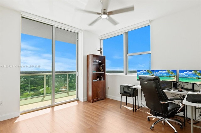 2681 N Flamingo Rd Unit 2508S, Sunrise, FL 33323 - office with wood finished floors and a ceiling fan