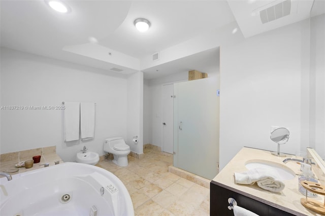 18201 Collins Ave Unit 1006, Sunny Isles Beach, FL 33160 - full bath with a stall shower, a tub with jets, vanity, and a bidet