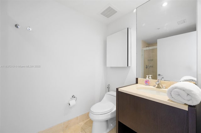 18201 Collins Ave Unit 1006, Sunny Isles Beach, FL 33160 - full bath featuring vanity, a shower stall, and tile patterned floors