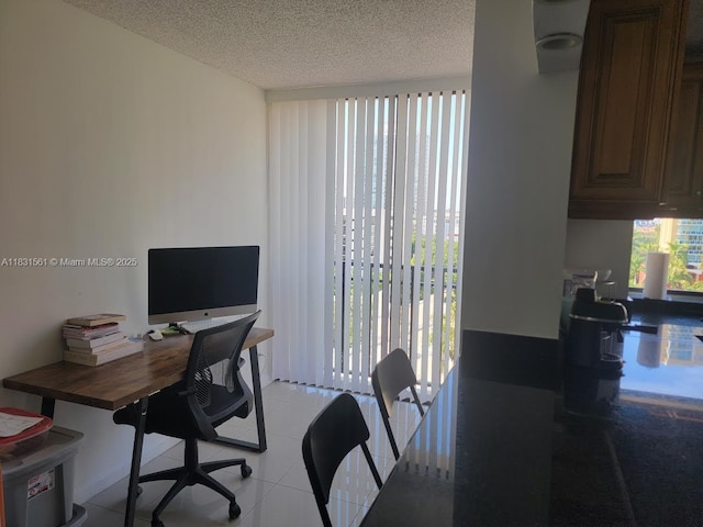 17021 N Bay Rd Unit 1015, Sunny Isles Beach, FL 33160 - office area with a textured ceiling and light tile patterned floors