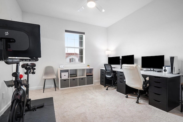 4326 Braxton Ave, West Palm Beach, FL 33417 - carpeted office with a ceiling fan and baseboards