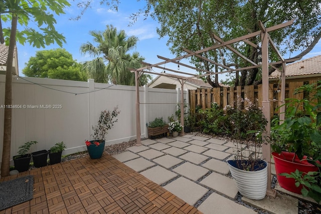 16410 Sapphire Bnd, Weston, FL 33331 - fenced backyard featuring a pergola and a patio area